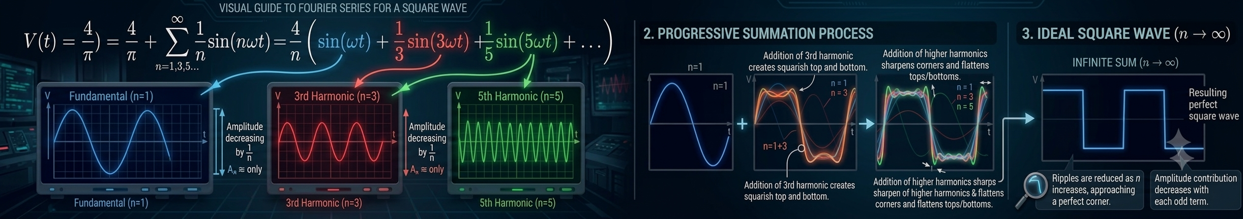 Sine Wave Summation into Square Wave