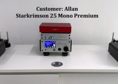 Customer system showing the Starkrimson Ultra Mono Premium LPS amplifiers