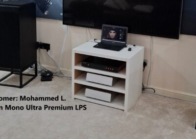 Customer system showing the Starkrimson Ultra Mono Premium LPS amplifiers